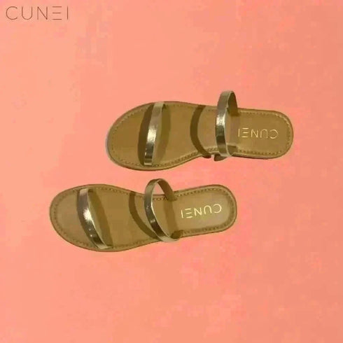 Womens Two Strand Golden Flats